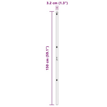 vidaXL Πίνακες Φράχτη 7 τεμάχια Γκρι 32 mm Γαλβανισμένο Ατσάλι 3.2x3.2x150 cm