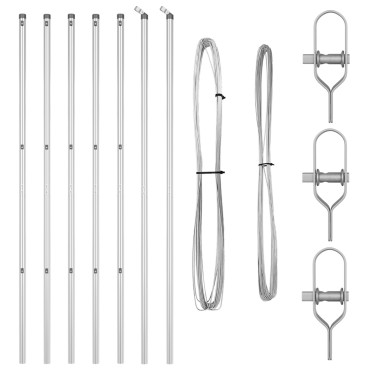 vidaXL Πόλοι φence 7 τεμ 32 mm Γαλβανισμένο ατσάλι 3.2x1000x170 cm