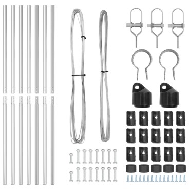 vidaXL Πόλοι φence 7 τεμ 32 mm Γαλβανισμένο ατσάλι 3.2x1000x170 cm