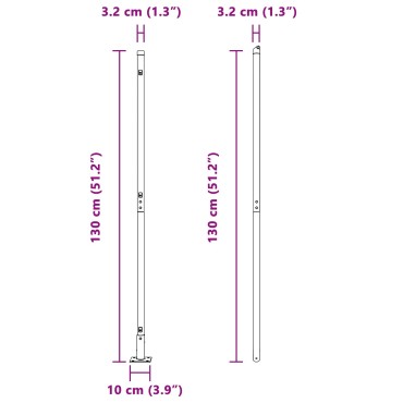 vidaXL Στύλος Περιφράξεων 7 pcs Πράσινο Ατσάλι 130x3,2cm