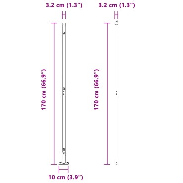 vidaXL Πόδια περίφραξης  με 7 βάσεις Ø32 χλστ 88.5 εκ. Γαλβανισμένο ατσάλι