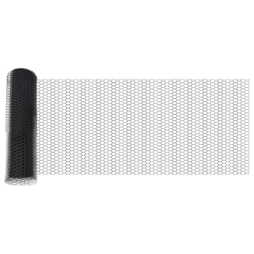 vidaXL Φράχτης Εξαγώνου Γκρι 0.8x10 μ Ατσάλι 1000x80x0.07cm