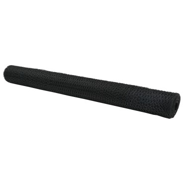 vidaXL Εξάγωνος Φράκτης Γκρι 1x10 μ Χάλυβας 1000x100x0.07cm