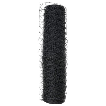 vidaXL Εξάγωνος Φράχτης Γκρι 0.6x25 μ Χάλυβας 2500x60x0.09cm