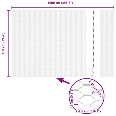 vidaXL Εξάγωνο Φράγμα 1x10 μ Γαλβανισμένο Ατσάλι 1000x100x0.05cm