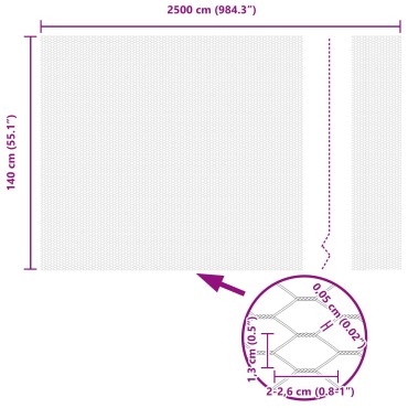 vidaXL Γαλόνι Φράχτης 1.4x25 μ Γαλβανισμένος Χάλυβας 2500x140x0.05cm