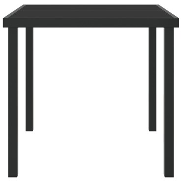 vidaXL Τραπέζι Κήπου Μαύρο 80x80x73cm Λιθοειδές Γυαλί 1 τεμ.