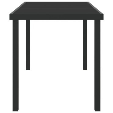 vidaXL Τραπέζι Κήπου Μαύρο 140x80x73cm Γυαλί Σαπιστής 1 τεμ.