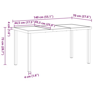 vidaXL Τραπέζι Κήπου Μαύρο 140x80x73cm Γυαλί Σαπιστής 1 τεμ.