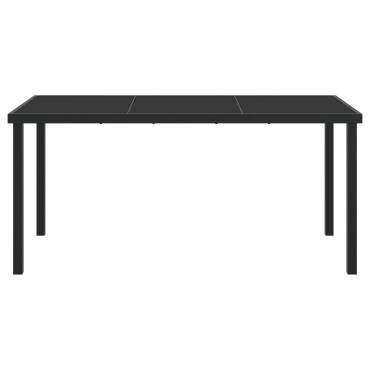 vidaXL Τραπέζι Κήπου Μαύρο 160x80x73cm Σκληρυμένο Γυαλί 1 τεμ.