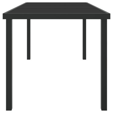 vidaXL Τραπέζι Κήπου Μαύρο 160x80x73cm Σκληρυμένο Γυαλί 1 τεμ.