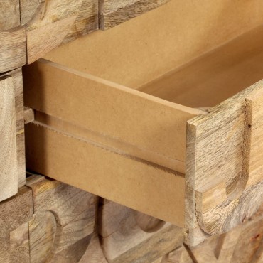 vidaXL Συρταριέρα με Σχέδιο Αλφάβητου 120x35x79cm Μασίφ Ξύλο Μάνγκο 1 τεμ.