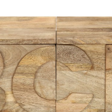 vidaXL Συρταριέρα με Σχέδιο Αλφάβητου 120x35x79cm Μασίφ Ξύλο Μάνγκο 1 τεμ.