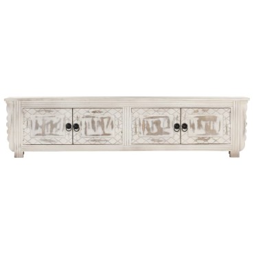 vidaXL Έπιπλο Τηλεόρασης Λευκό 140x30x35cm από Μασίφ Ξύλο Μάνγκο