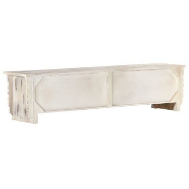 vidaXL Έπιπλο Τηλεόρασης Λευκό 140x30x35cm από Μασίφ Ξύλο Μάνγκο