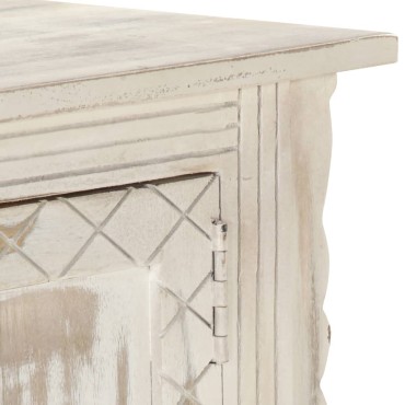vidaXL Έπιπλο Τηλεόρασης Λευκό 140x30x35cm από Μασίφ Ξύλο Μάνγκο