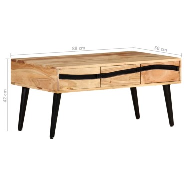 vidaXL Τραπεζάκι Σαλονιού 88x50x42cm από Μασίφ Ξύλο Ακακίας 1 τεμ.