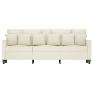 vidaXL Καναπές Τριθέσιος Κρεμ Βελούδινος 198x77x80cm 1 τεμ.