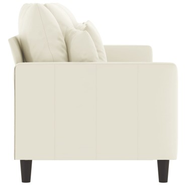 vidaXL Καναπές Τριθέσιος Κρεμ Βελούδινος 198x77x80cm 1 τεμ.
