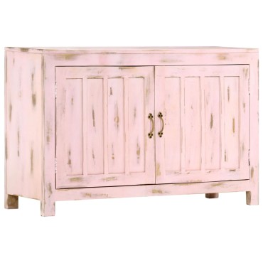 vidaXL Ντουλάπι Ανοιχτό Ροζ 110x35x70cm από Μασίφ Ξύλο Μάνγκο 1 τεμ.