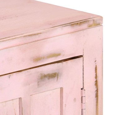 vidaXL Ντουλάπι Ανοιχτό Ροζ 110x35x70cm από Μασίφ Ξύλο Μάνγκο 1 τεμ.