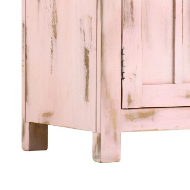 vidaXL Ντουλάπι Ανοιχτό Ροζ 110x35x70cm από Μασίφ Ξύλο Μάνγκο 1 τεμ.