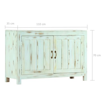 vidaXL Ντουλάπι Γαλάζιο 110x35x70cm από Μασίφ Ξύλο Μάνγκο 1 τεμ.