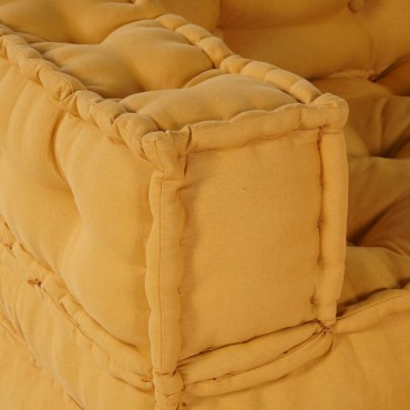 vidaXL Modular Pouffes 3 τμχ Κίτρινο Ύφασμα 70x70x54cm