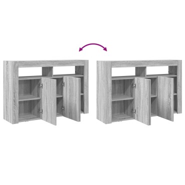 vidaXL Βιτρίνα Γκρι sonoma Κατασκευασμένο ξύλο 116x30x75cm Βιτρίνα 1 τεμ.