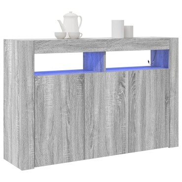 vidaXL Βιτρίνα Γκρι sonoma Κατασκευασμένο ξύλο 116x30x75cm Βιτρίνα 1 τεμ.