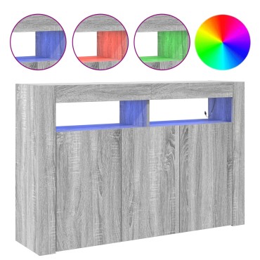 vidaXL Βιτρίνα Γκρι sonoma Κατασκευασμένο ξύλο 116x30x75cm Βιτρίνα 1 τεμ.