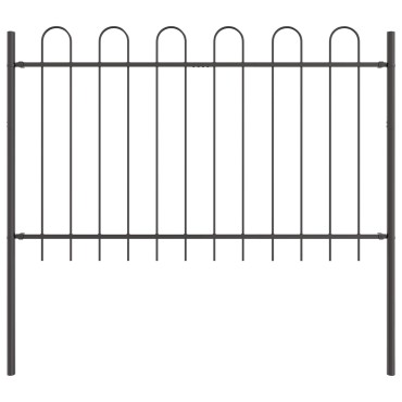 vidaXL Φράχτης Κήπου με Hoop Top σε Γκρι, 3.4x0.8 μ, Ξυλόγυρος 170x3.5x130cm