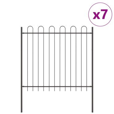 vidaXL Φράχτης Κήπου με Καμπύλη Γκρι 11.9x1.5 μ Χάλυβας 170x3.4x200cm