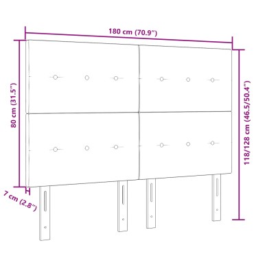 vidaXL Κεφαλάρι με Κουμπιά Σκούρο Μπλε Βελουτέ 180x7x128cm 1 τεμ.