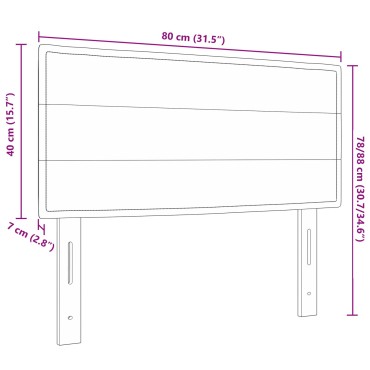 vidaXL LED Κεφαλάκι Γραμμών Σχεδίου Μαύρο Ύφασμα 80x7x88cm