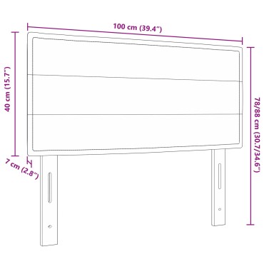 vidaXL LED Κεφαλάρι Σχεδίασης Γραμμών Μπλε Υφασμάτινο 100x7x88cm