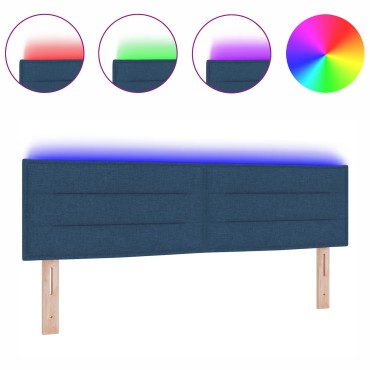 vidaXL LED Κεφαλάρι Γραμμές Σχεδίου Μπλε Ύφασμα 160x7x128cm