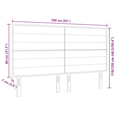 vidaXL LED Κεφαλάρι Σχεδίασης Γραμμής Ταπ Ύφασμα 160x7x128cm