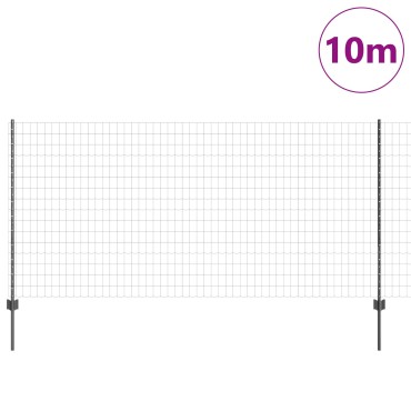 vidaXL Φράχτης  Euro με 10 U Πόδια Γκρι 1.2x10 m Ατσάλι