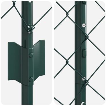 vidaXL Φράχτης Αλυσίδας με 22 U Posts Πράσινος 1.2x25 μ Χάλυβα