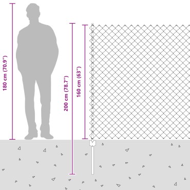 vidaXL Φράκτης Αλύσου με 22 U Posts Πράσινο 1.6x25 m Ατσάλι