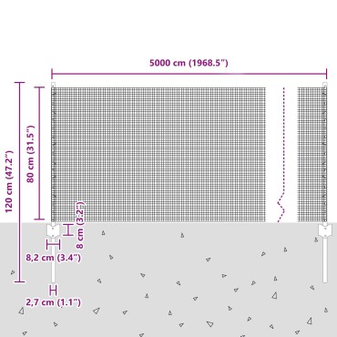 vidaXL Συγκολλητός Φράχτης με 22 U Πόλους Γκρι 0,8x50 μ Ατσάλι
