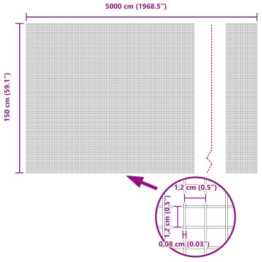 vidaXL Φράχτης συγκολλητού καλωδίου  με 44 U Posts Γκρι 1.5x50 μ Χάλυβας