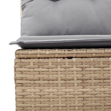 vidaXL Σετ Καναπέ Κήπου 6 τεμ. με Μαξιλάρια Μπεζ Poly Rattan Γωνιακός