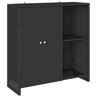 vidaXL Ντουλάπα αποθήκευσης Μαύρη 100x36x102cm Ρατάν 1 τεμ.