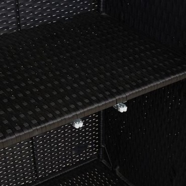 vidaXL Ντουλάπα αποθήκευσης Μαύρη 100x36x102cm Ρατάν 1 τεμ.