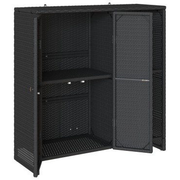 vidaXL Ντουλάπα αποθήκευσης Μαύρη 100x36x102cm Ρατάν 1 τεμ.