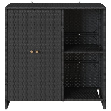 vidaXL Ντουλάπα αποθήκευσης Μαύρη 100x36x102cm Ρατάν 1 τεμ.