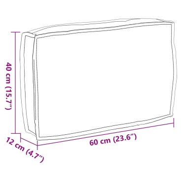 vidaXL Μαξιλάρι Παλέτας για Πλάτη Γκρι 60x40x12cm Ύφασμα Oxford