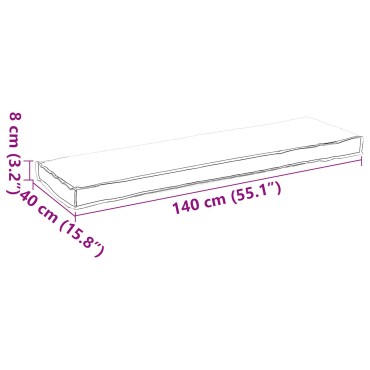 vidaXL Μαξιλάρι Παλέτας για Παγκάκι Κρεμ 140x40x8cm από Oxford